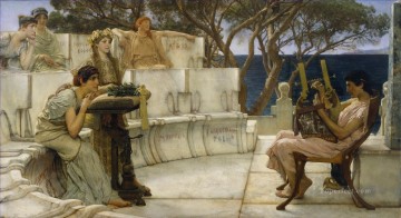 Sappho and Alcaeus Romantic Sir Lawrence Alma Tadema Oil Paintings